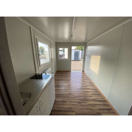 BÜROCONTAINER 6,00 X 2,40 M MIT TOILETTE, DUSCHE UND KÜCHE